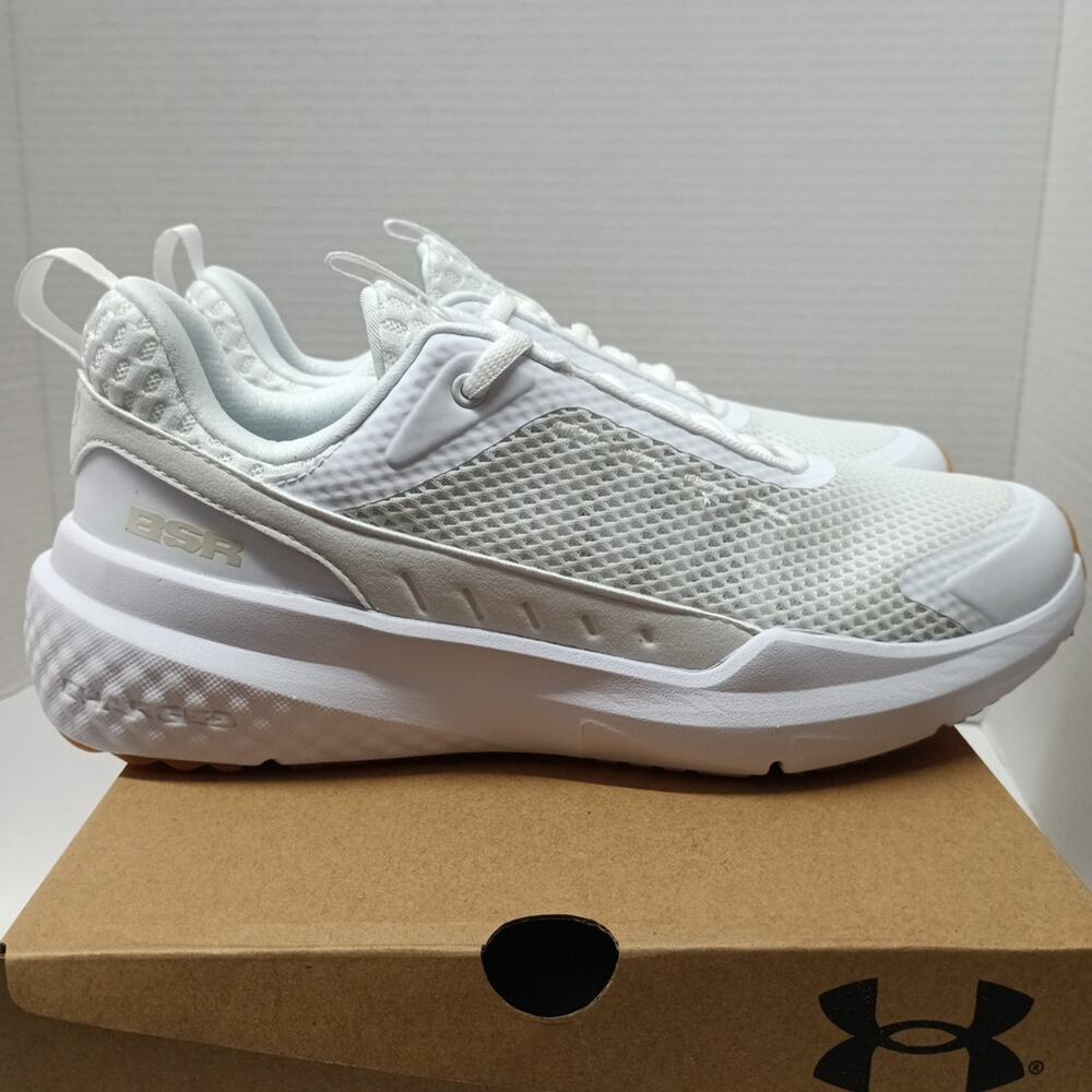 Under Armour Project Rock‎ BSR 5 UA Shoes Women Size 9 White Gum Cross Training